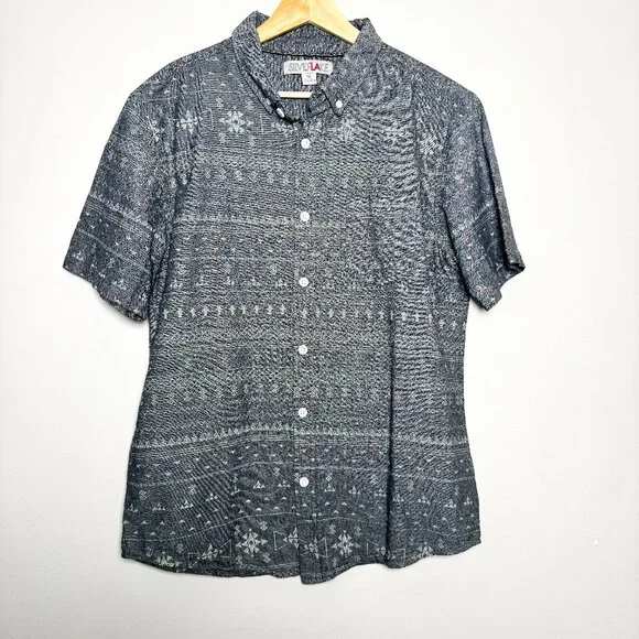Silverlake Short Sleeve Button Down Southwestern Print Cotton Shirt Sz Medium - Picture 2 of 7